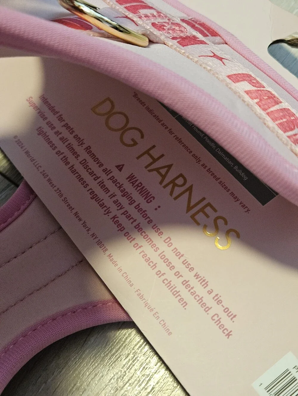 NWT Paris Hilton Pets Love It Pink Dog Harness Size M Medium Padded